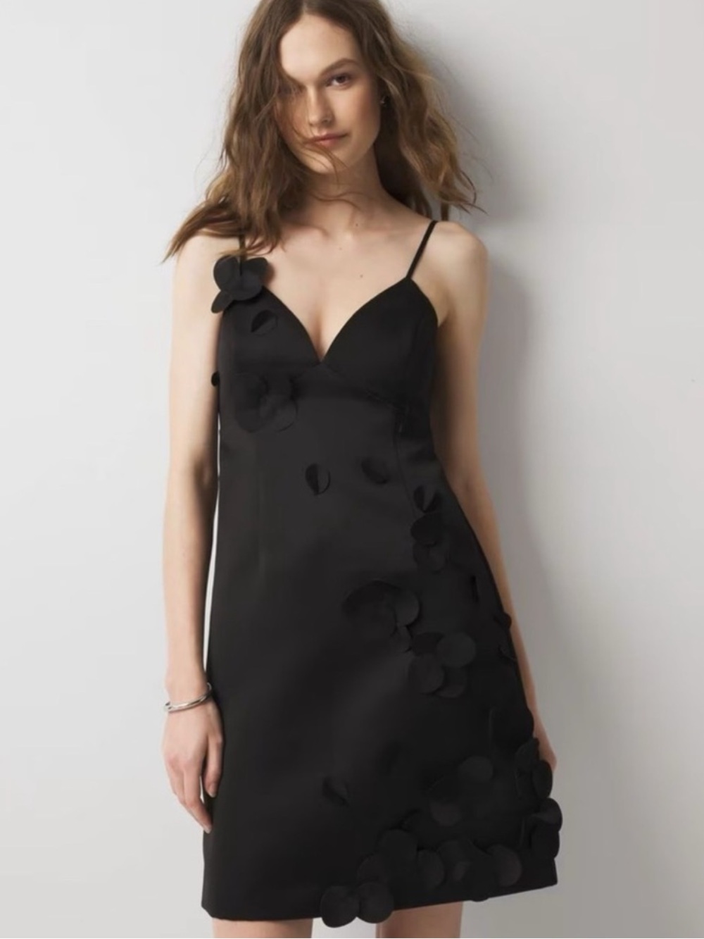 NWT White House Black Market Floral Appliqué Mini Dress